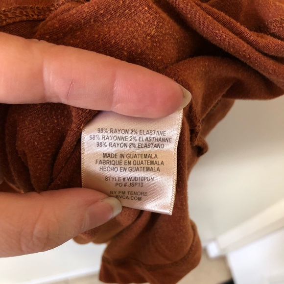 RVCA Rust Orange Distressed Shift Dress Size 10 - Picture 7 of 7